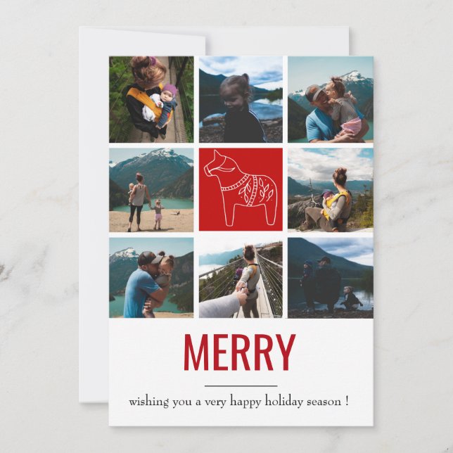De Festividades Cartão alegre do feriado da colagem da foto da (Frente)