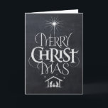 De Festividades Cartão alegre do giz do Natal do Mas do cristo<br><div class="desc">Olhar elegante e do divertimento do quadro. Nós dizemos o "Feliz Natal mas frequentemente nós esquecemos a origem das palavras. Esta rotulação original da mão usa seu design original para dizer simplesmente e elegante a história. Mostre seu espírito do Natal.</div>