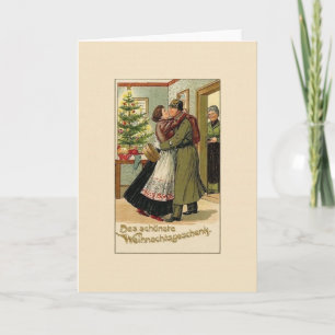 De Festividades Cartão alemão do Natal do soldado do vintage