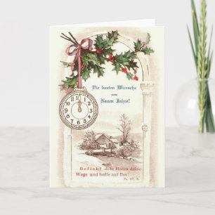 De Festividades Cartão alemão religioso do ano novo do vintage