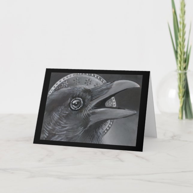 De Festividades Cartão Angel Crow Christmas (Frente)