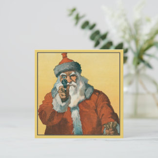 De Festividades Cartão Antigo Papai Noel está Mal-humorado e Armad