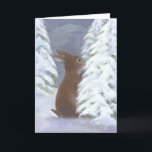 De Festividades Cartão Bunny Winter<br><div class="desc">Da Coleção de inverno do Provando. Personalize a saudação! Sugerido: "Aproveite a beleza e o esplendor do inverno!"</div>