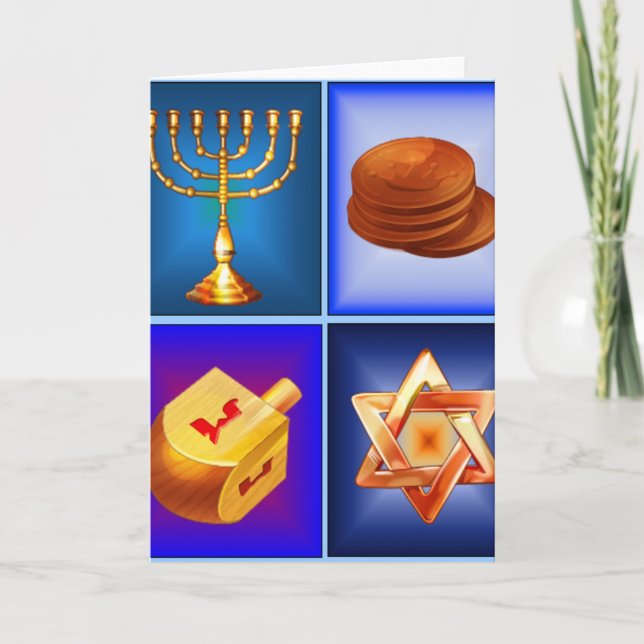 De Festividades Cartão Chanukah (Frente)