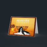 De Festividades Cartão Chanukah Inglês Springer Spaniel Menorah<br><div class="desc">Lembrar a família e os amigos durante a temporada de Chanukah é uma maneira maravilhosa de manter contato com as pessoas que você ama e se importa. Criei com amor e cuidado estes cartões Chanukah para cães e tenho a certeza de que qualquer pessoa que ame cães ficará encantada em...</div>
