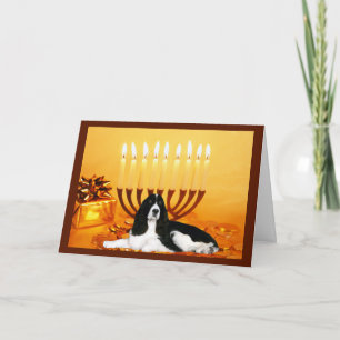 De Festividades Cartão Chanukah Inglês Springer Spaniel Menorah