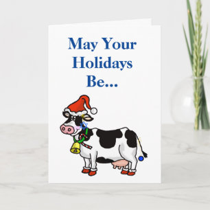 De Festividades Cartão Chrismukkah com Vaca