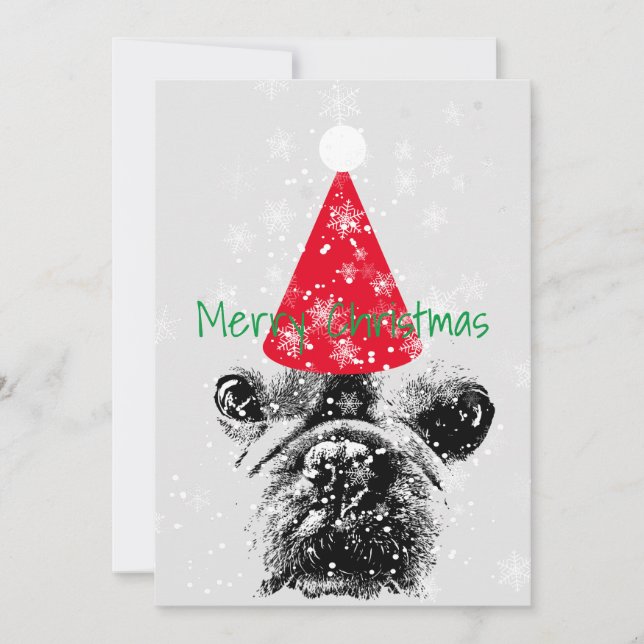 De Festividades Cartão Christma para Bulldog Francês (Frente)
