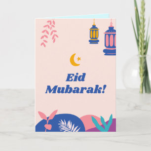 De Festividades Cartão Cloroso Moderno Eid Mubarak Personalizado