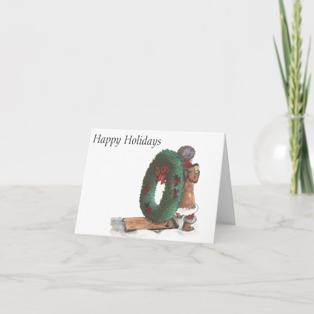 De Festividades Cartão com Aquarela Feriado Natal (Frente)