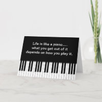 Cartão com citações - o piano fecha o teclado