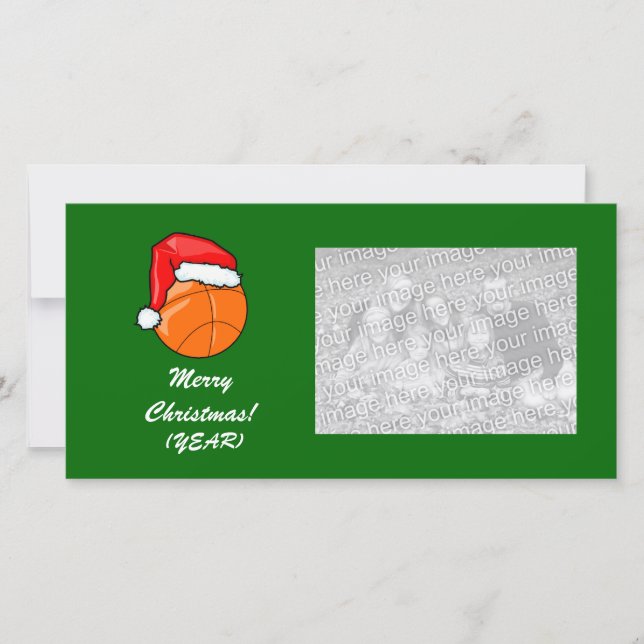 De Festividades Cartão com fotos - basquetebol do Natal (Frente)
