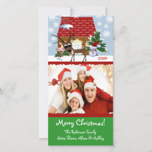 De Festividades Cartão com fotos da Família Chirstmas do Gingerbir