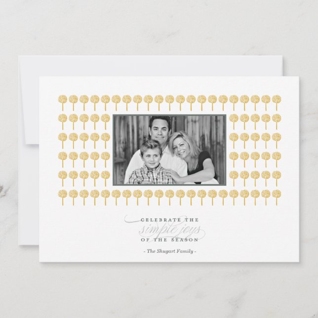 De Festividades Cartão com fotos do feriado do teste padrão do (Frente)