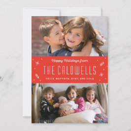 De Festividades Cartão com fotos feliz do feriado da família