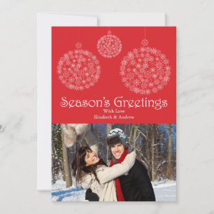 De Festividades Cartão com fotos Festivo Red Snowflake Ornament