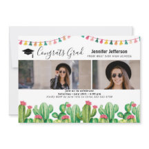 Cartão com fotos Fiesta Graduação Cactus