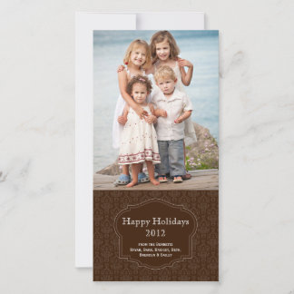 De Festividades Cartão com fotos marrom elegante