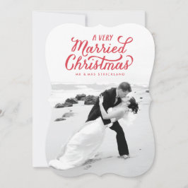 De Festividades Cartão com fotos muito casado do Newlywed do Natal