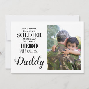De Festividades Cartão com fotos Pai Militar Hero Soldado