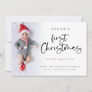 De Festividades Cartão com fotos Personalizado do Primeiro Natal p