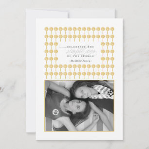 De Festividades Cartão com fotos quadro 24KT do feriado do