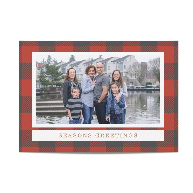 De Festividades Cartão com fotos Red Flannel Holiday (Criador carregado)