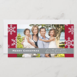 De Festividades Cartão com fotos Red Snowflake