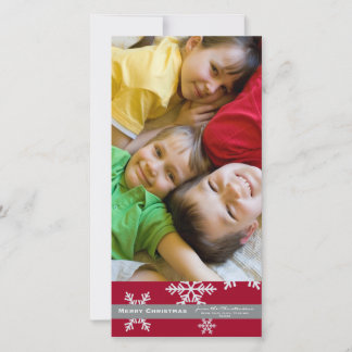 De Festividades Cartão com fotos Red Snowflake 4x6