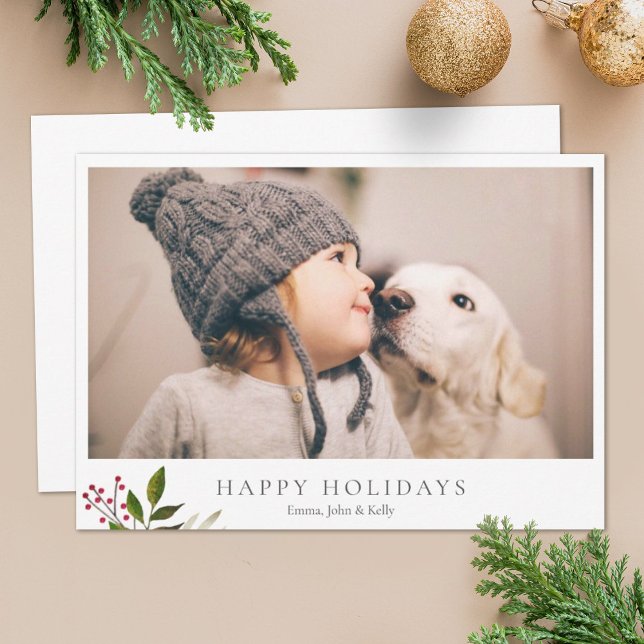 De Festividades Cartão com fotos Rustic Minimalist Holiday (Criador carregado)