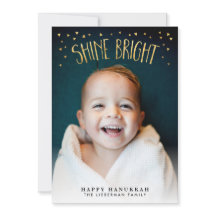 Cartão com fotos Shine Bright Hanukkah