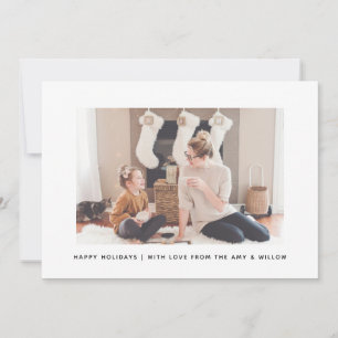 De Festividades Cartão com fotos Simples Elegante Natural da Famíl