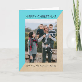 De Festividades Cartão com fotos Turquoise Modern Slant Holiday