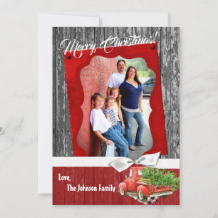 De Festividades cartão com fotos vermelho do caminhão do Natal d