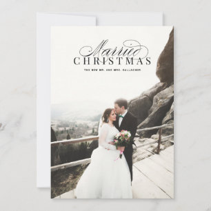 De Festividades Cartão com fotos Vermelho do Natal Casado