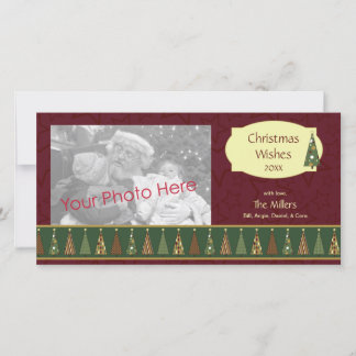 De Festividades Cartão com fotos vermelho e verde acolhedor da