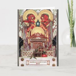 De Festividades Cartão com ilustração do Xmas por J.C. Leyendecker