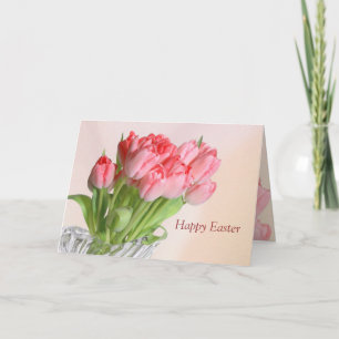 De Festividades Cartão cor-de-rosa das tulipas da páscoa