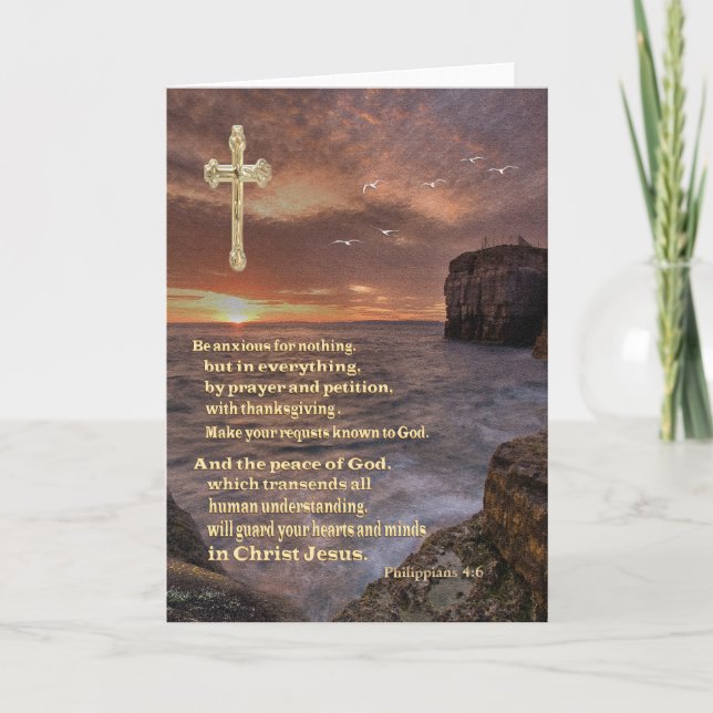 De Festividades cartão cristão Philippians 4:6 (Frente)