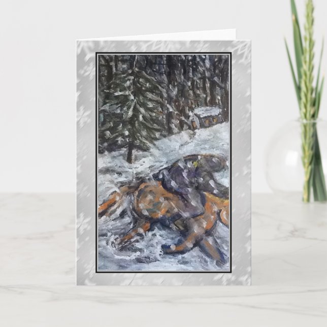 De Festividades Cartão da arte do passeio do inverno (Frente)