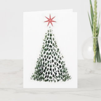 De Festividades Cartão da árvore da estrela da neve