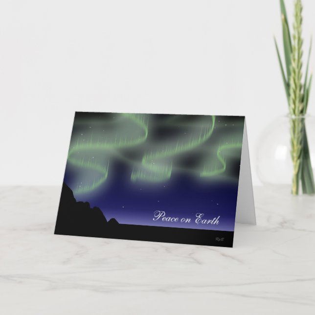 De Festividades Cartão da aurora boreal (Frente)