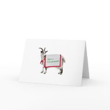 Cartão da cabra do Feliz Natal