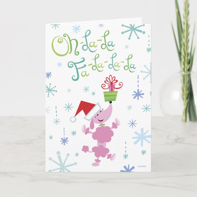 De Festividades Cartão da caniche do Natal (Frente)