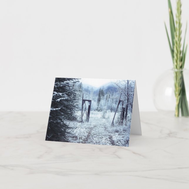 De Festividades cartão da cerca do inverno (Frente)