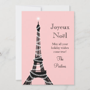 De Festividades Cartão da Torre Eiffel para Feriado rosa