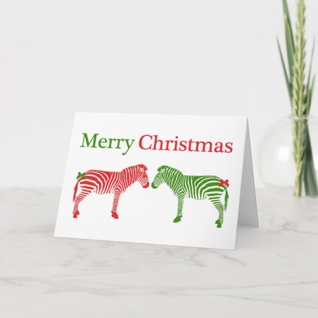 De Festividades Cartão da zebra do Natal (Frente)