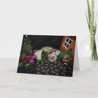 De Festividades Cartão das doninhas do Natal