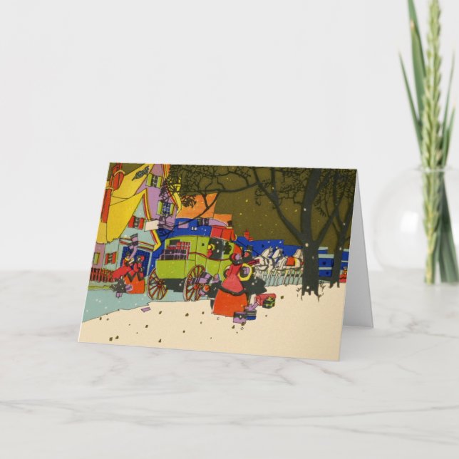 De Festividades Cartão do art deco do Natal (Frente)