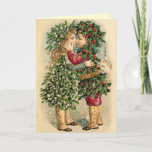 De Festividades Cartão do beijo do Natal do Victorian